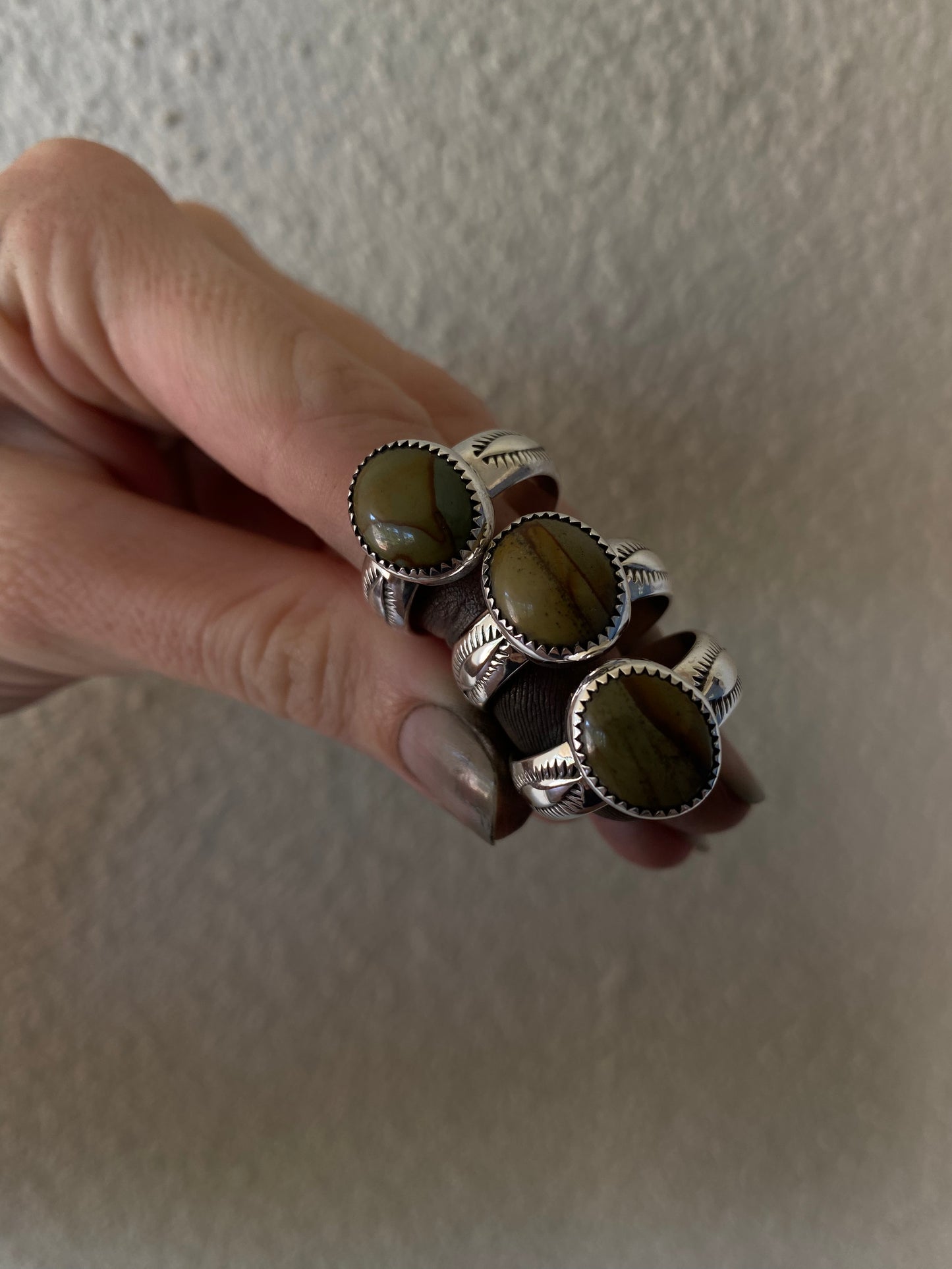Stamped Jasper rings