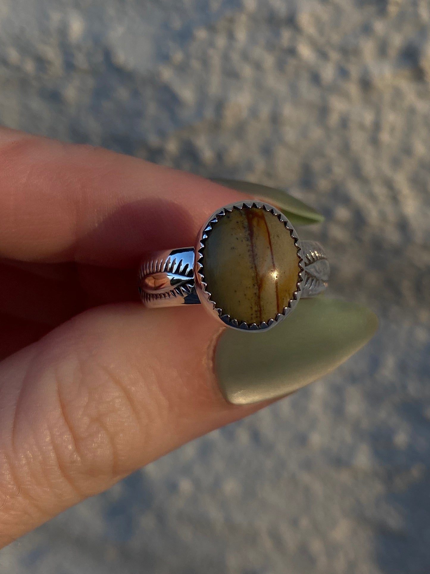 Stamped Jasper rings