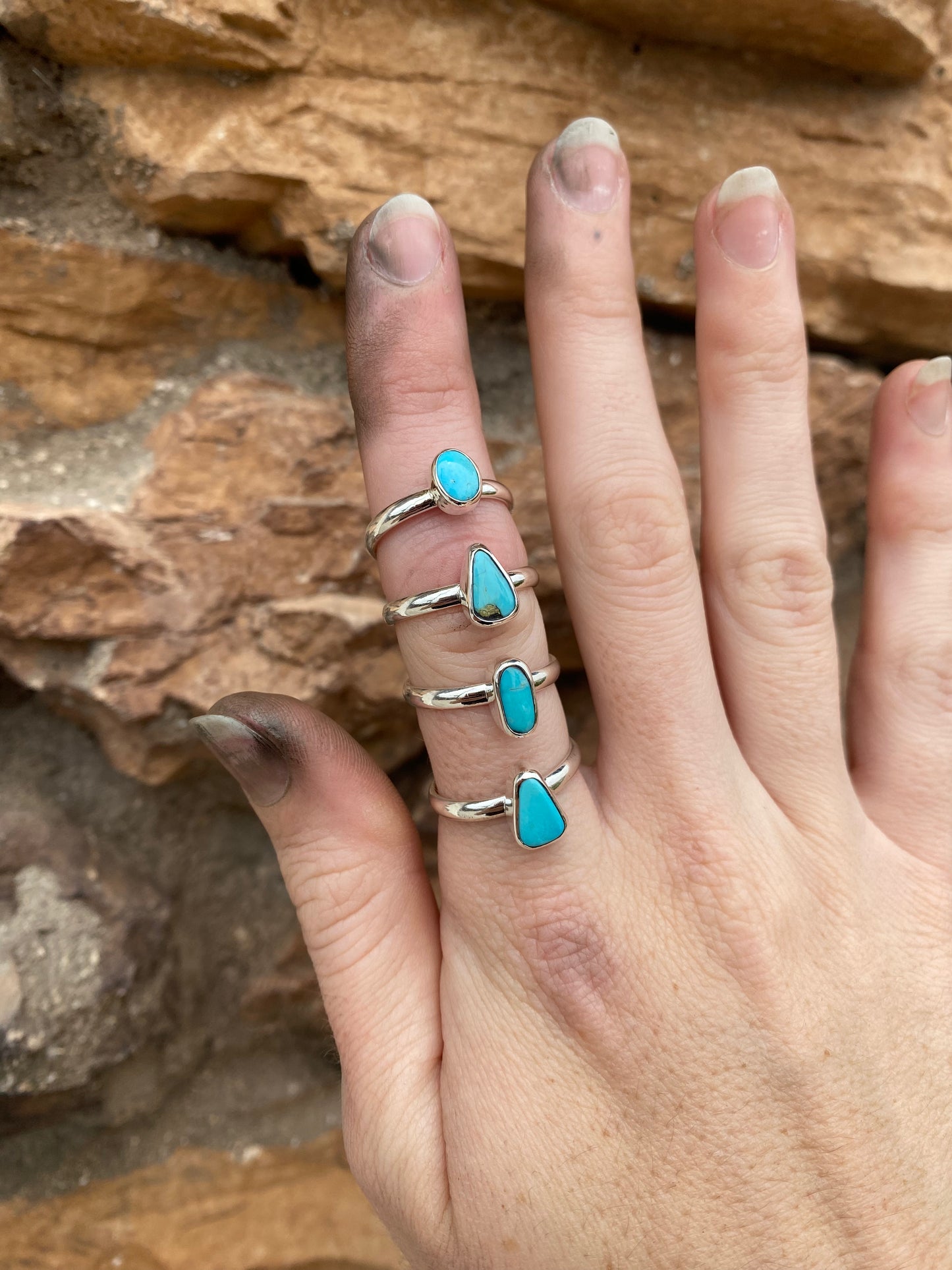 Dainty turquoise stackers