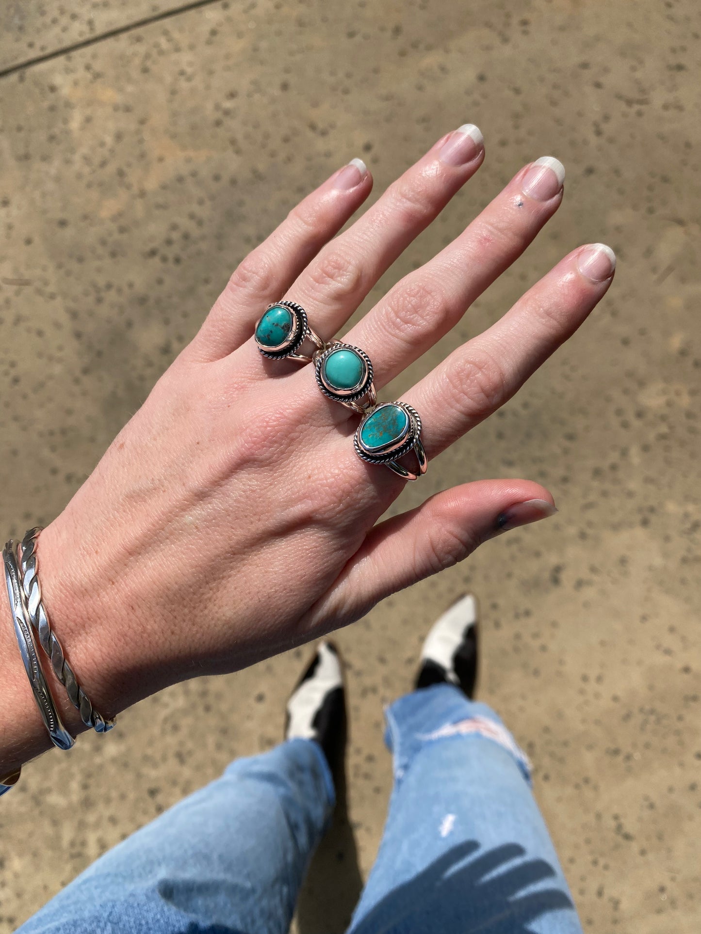 Classic Turquoise Twist rings