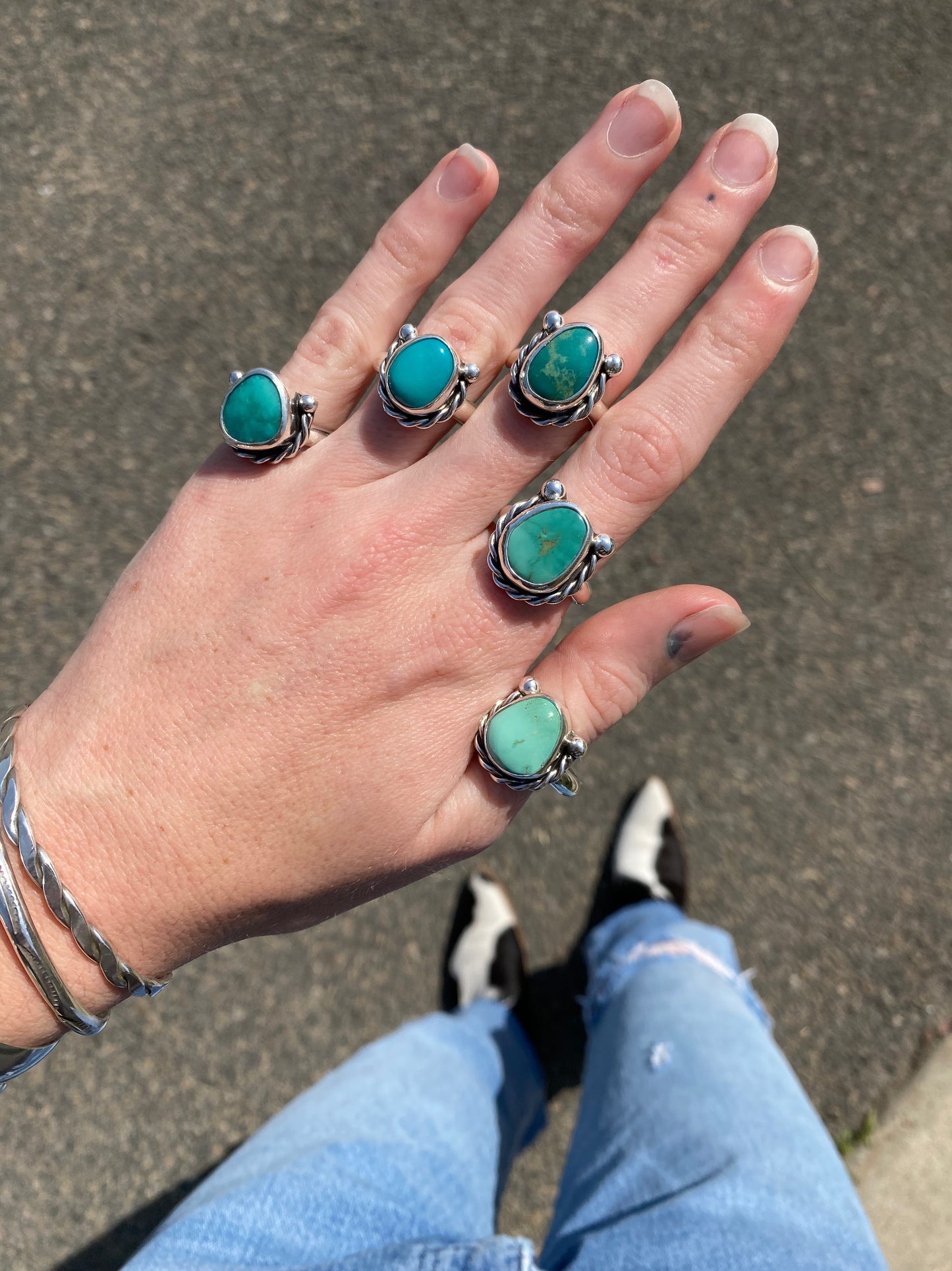 Turquoise Horseshoe rings