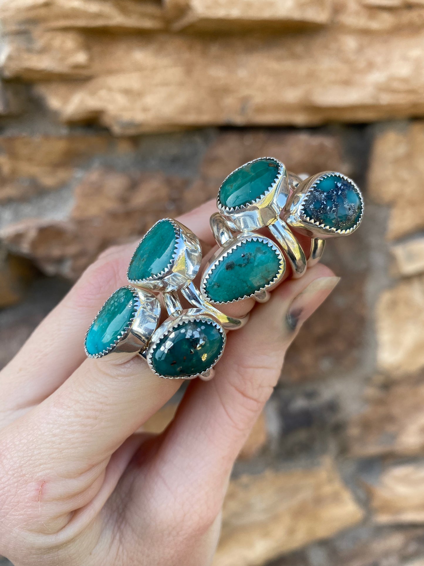 Turquoise stacker rings