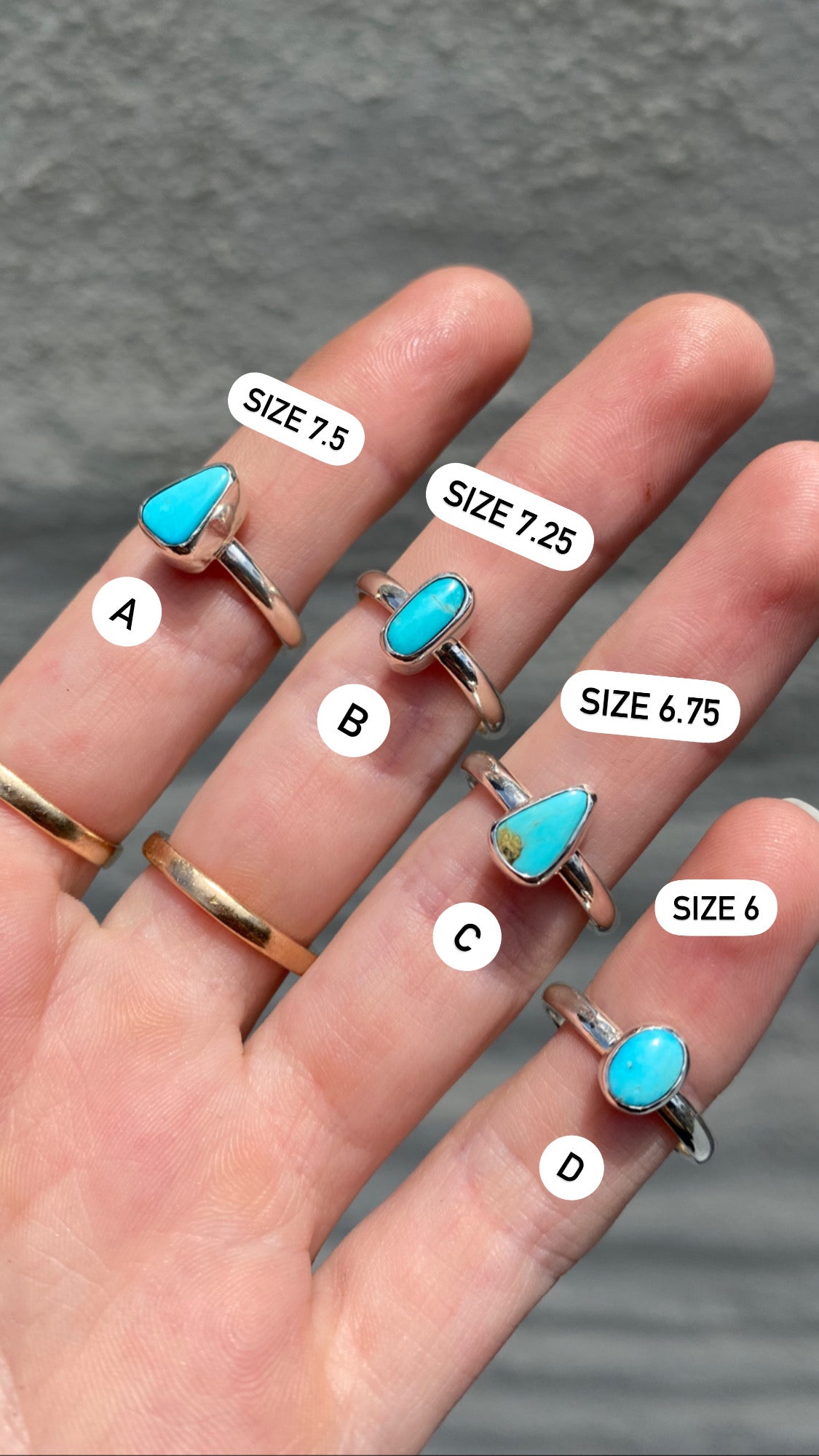 Dainty turquoise stackers