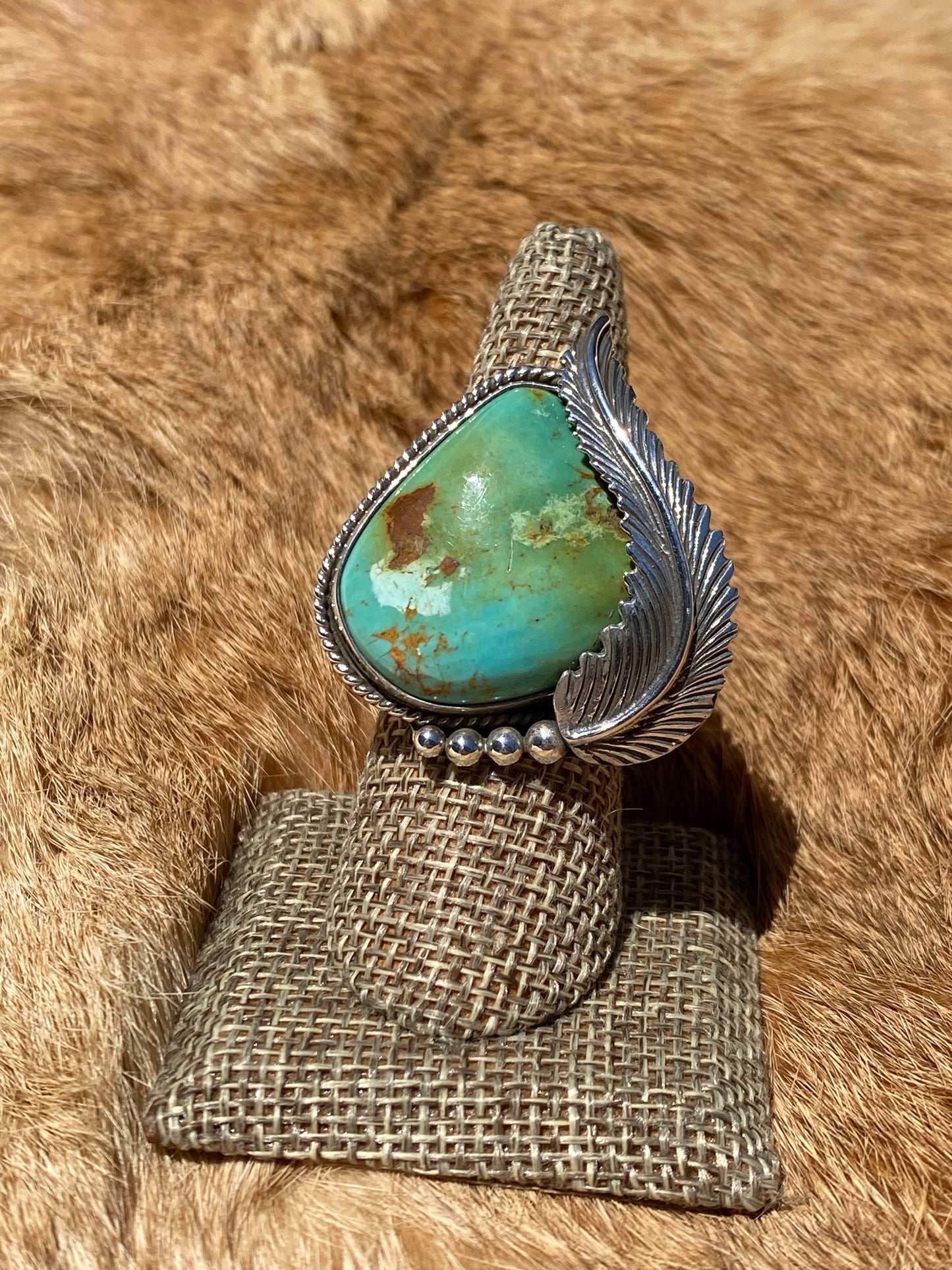 Turquoise Feather ring