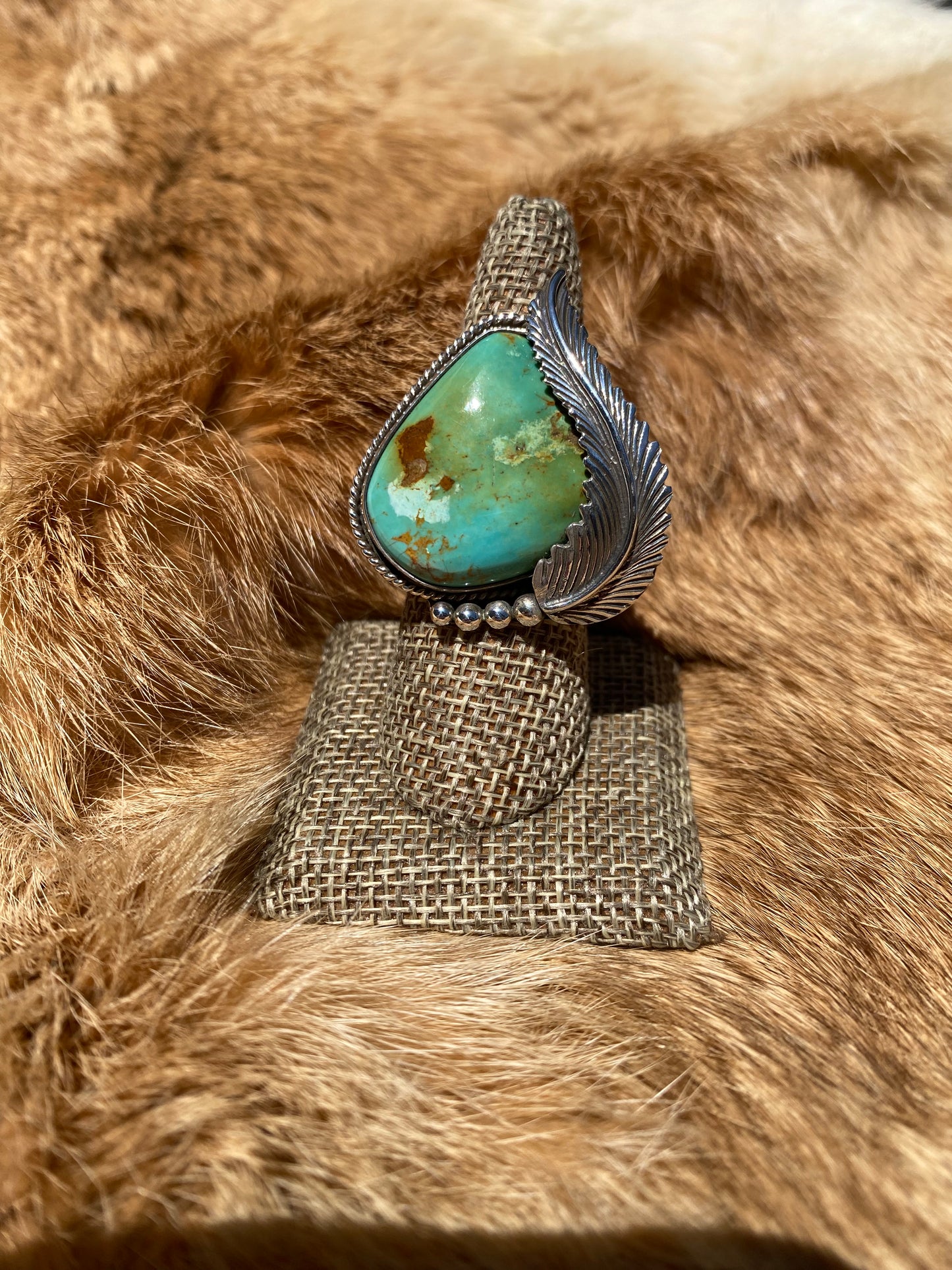 Turquoise Feather ring