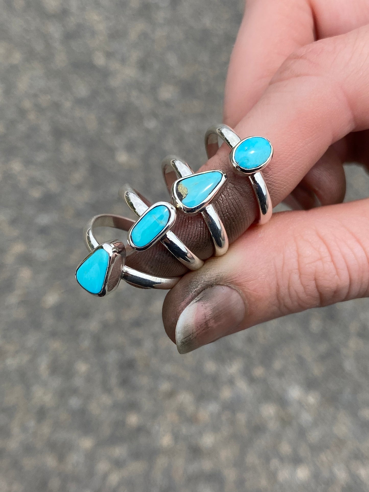 Dainty turquoise stackers