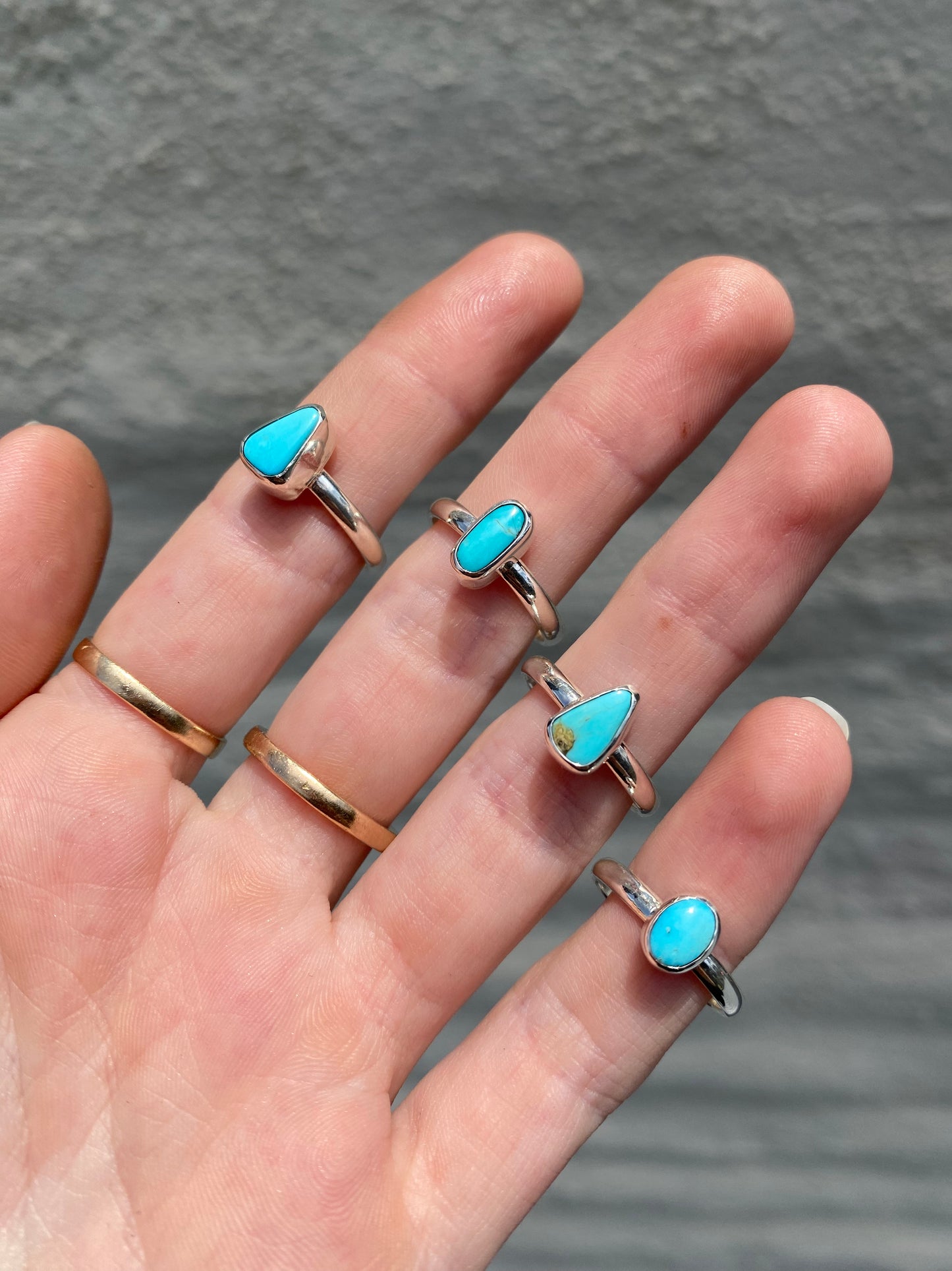 Dainty turquoise stackers