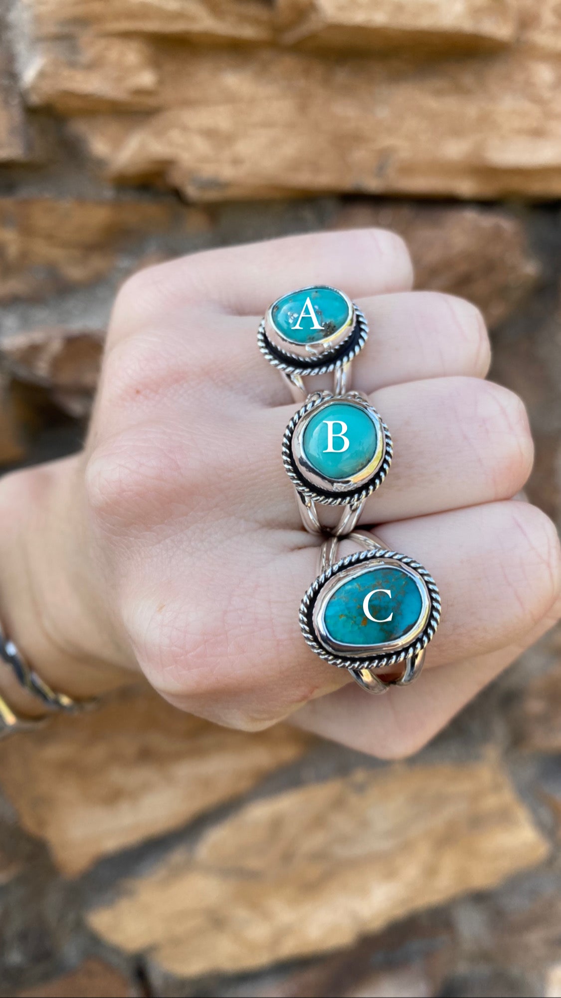 Classic Turquoise Twist rings