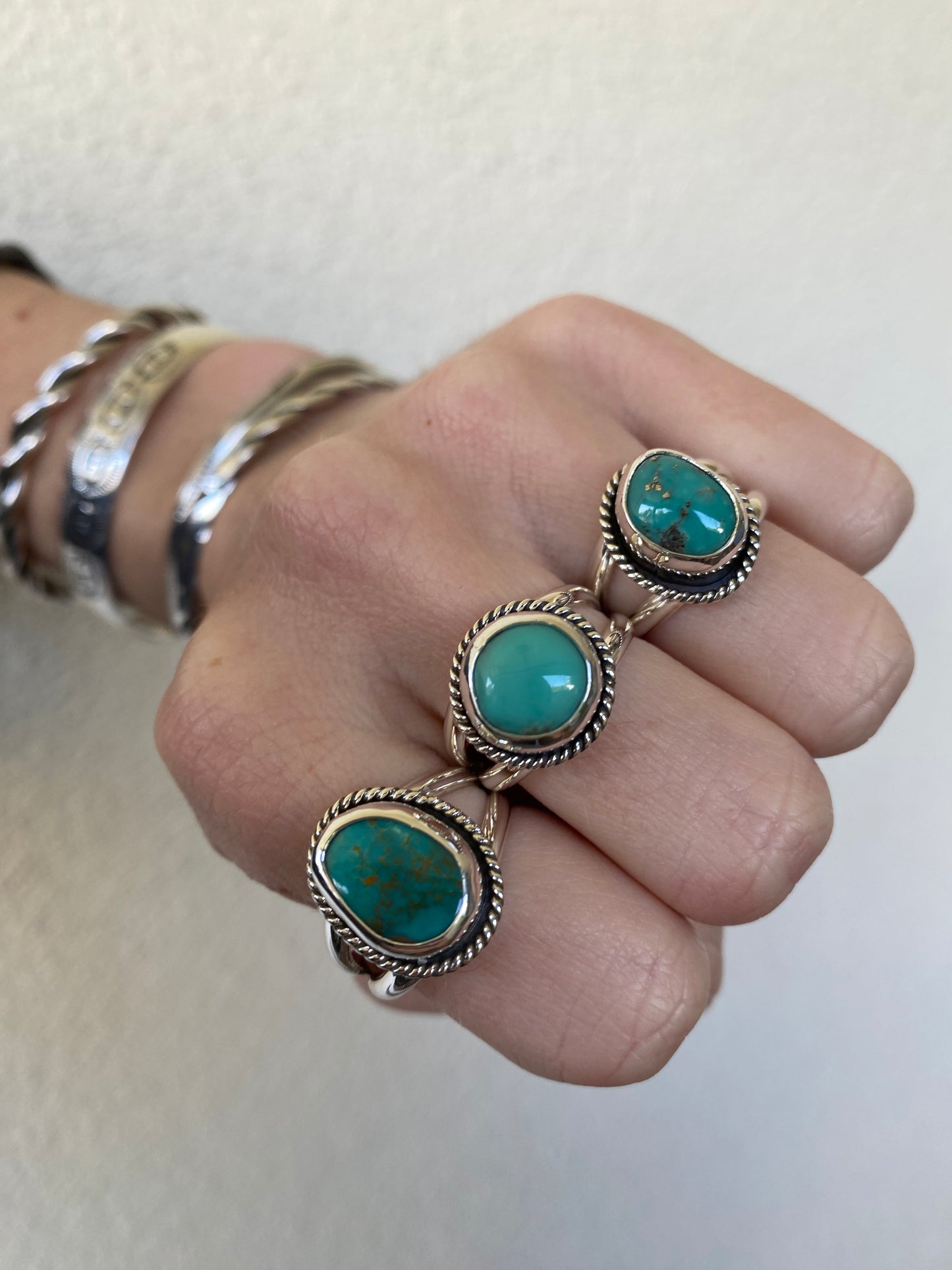 Classic Turquoise Twist rings