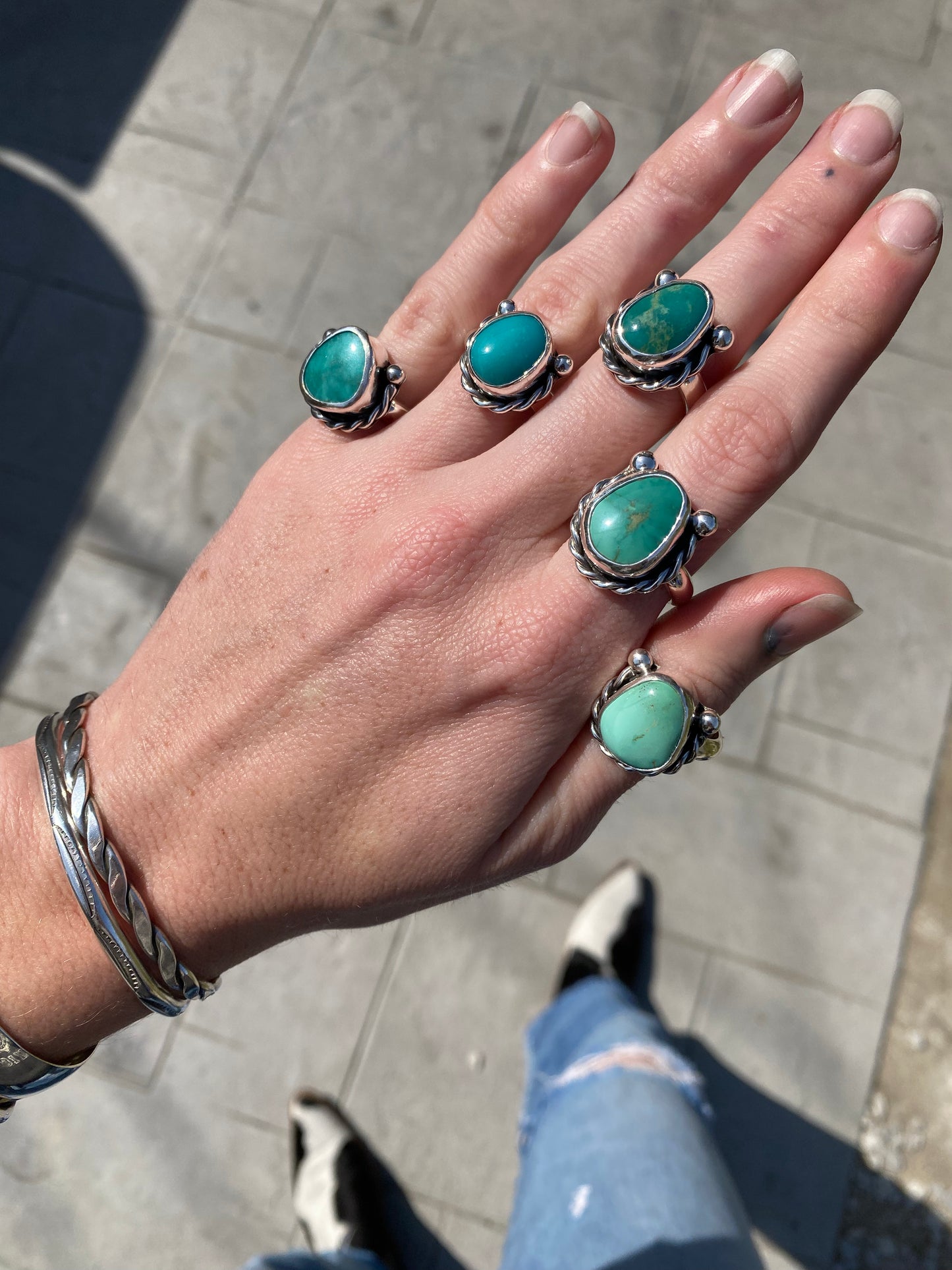 Turquoise Horseshoe rings