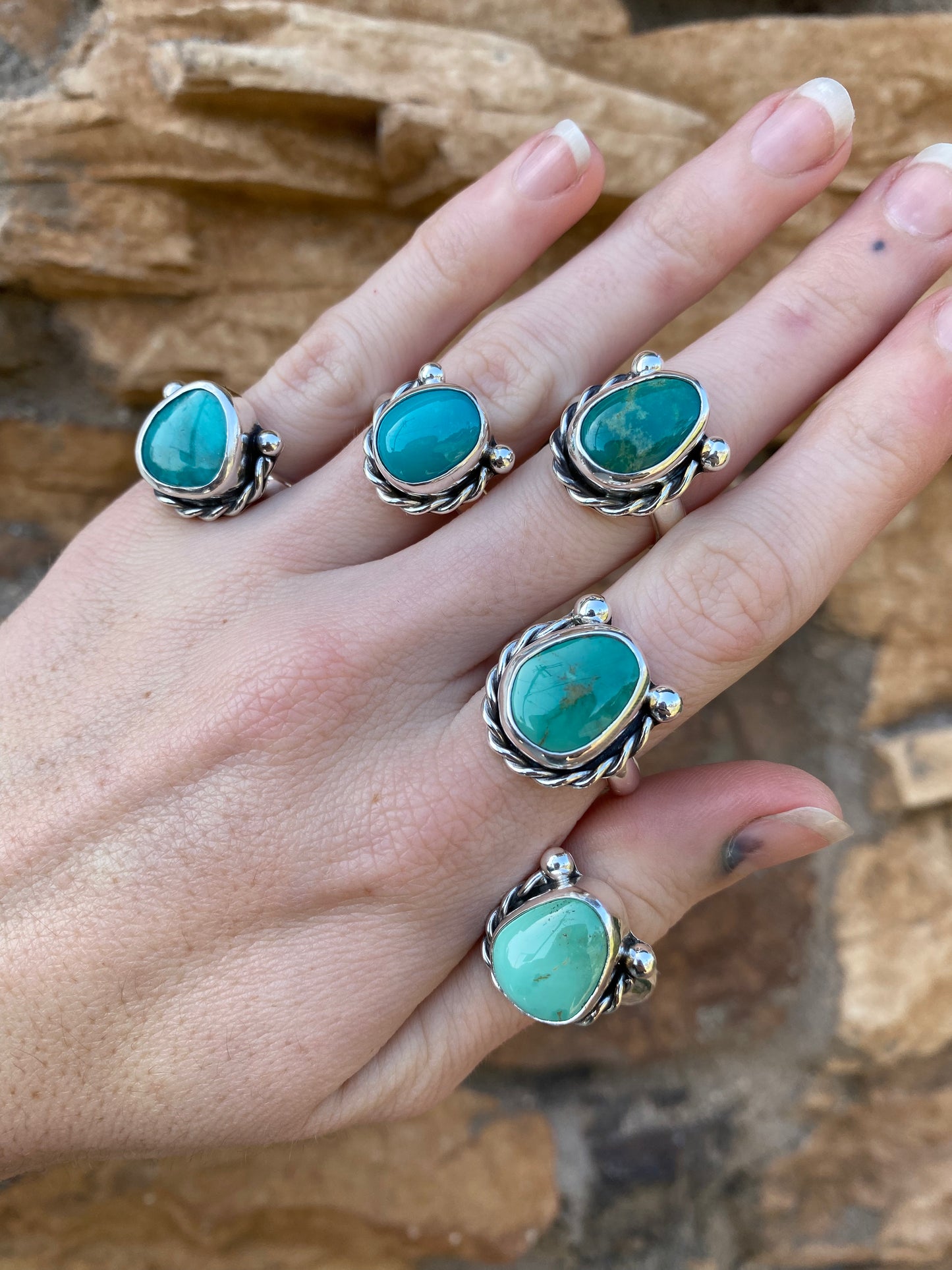Turquoise Horseshoe rings